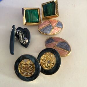 Vibrant Green and Pink Earrings